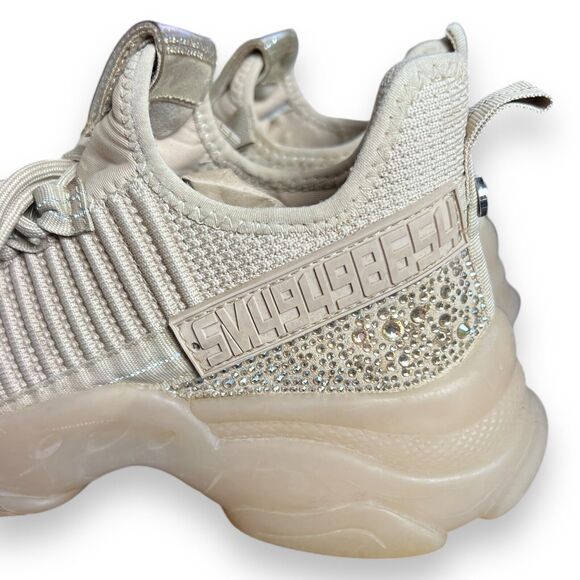 Steve Madden Maxima SM NY90 Gem Studded Beige & Gold Shoes Women’s Size 9M - Picture 13 of 16